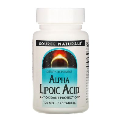 Альфа-ліпоєва кислота Source Naturals (Alpha Lipoic Acid) 100 мг 120 таблеток