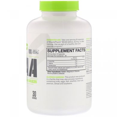 Essentials, амінокислоти з розгалуженим ланцюгом, MusclePharm, 240 капсул