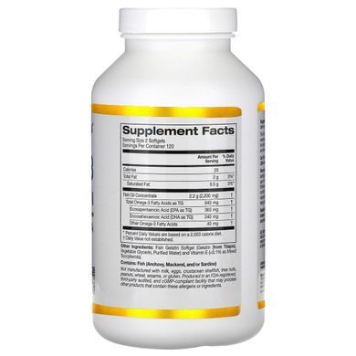 Omega-3 premium fish oil California Gold Nutrition 240 capsules