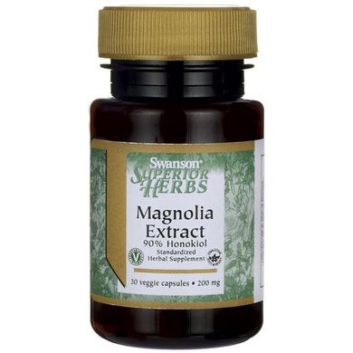 Кора Магнолии, Magnolia Extract, Swanson, 200 мг, 30 капсул купить в Киеве и Украине