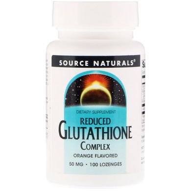 Комплекс відновленого глутатіону, зі смаком апельсина, Glutathione Complex, Reduced, Source Naturals, 50 мг, 100 льодяників