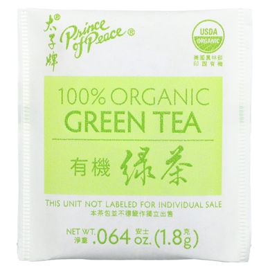 100% органический зеленый чай, Prince of Peace, 100 чайных пакетиков по 1,8 г каждый купить в Киеве и Украине