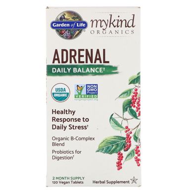 Адренал Garden of Life (Adrenal Daily Balance MyKind Organics) 120 таблеток купить в Киеве и Украине