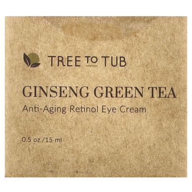 Tree To Tub, нежный антивозрастной крем для области вокруг глаз с ретинолом, женьшень и зеленый чай, 15&nbsp;мл (0,5&nbsp;жидк.&nbsp;унции)