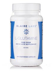 Глютамін Klaire Labs (L-Glutamine) 500 мг 100 вегетаріанських капсул
