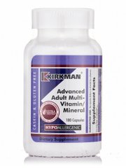 Розширені мультивітаміни для дорослих, мінерально-гіпоалергенні, Advanced Adult Multi-Vitamin / Mineral -Hypoallergenic, Kirkman labs, 180 капсул