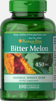 Гірка диня, Bitter Melon, Puritan's Pride, 450 мг, 100 капсул