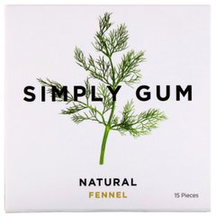 Жувальна гумка, Натуральний фенхель і лакрица, Simply Gum, 15 штук