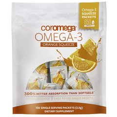 Омега-3 Coromega (Omega-3) 650 мг 120 пакетиков со вкусом апельсина купить в Киеве и Украине