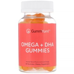 Жувальні таблетки з омега і ДГК, з різними натуральними ароматизаторами, GummYum !, 60 таблеток