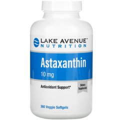 Астаксантин, Astaxanthin, Lake Avenue Nutrition, 10 мг, 360 вегетарианских мягких капсул купить в Киеве и Украине