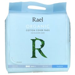 Rael, Прокладки з органічної бавовни, від протікання з сечового міхура, помірні, 30 штук