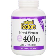 Змішаний вітамін Е, Natural Factors, 240 гелевих капсул