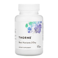 Мультивітаміни та мультимінерали базові поживні речовини Thorne Research (Basic Nutrients 2/Day) 2 рази на день 60 капсул