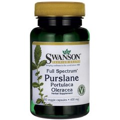 Пурслан, Full Spectrum Purslane, Swanson, 400 мг, 60 капсул
