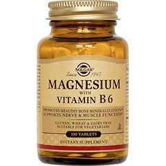 Магний с витамином В-6 Solgar (Magnesium With Vitamin B6) 133/8 мг 100 таблеток купить в Киеве и Украине