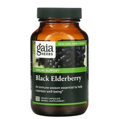 Чорна бузина Gaia Herbs (Black Elderberry) 120 капсул
