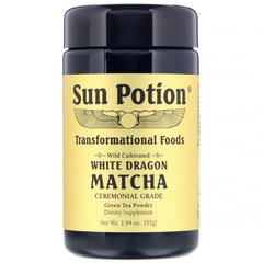 З дикорослої сировини, матчу «Білий дракон», церемоніальне якість, порошок з зеленого чаю, Sun Potion, 55 г