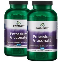 Глюконат калію, Potassium Gluconate, Swanson, 99 мг 250 капсул