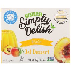 Натуральний десерт з желе, персик, Natural Jel Dessert, Peach, Natural Simply Delish, 20 г