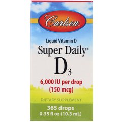 Витамин D3 Carlson Labs (Vitamin D3) 6000 МЕ 10.3 мл купить в Киеве и Украине