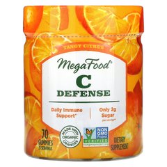 MegaFood, C Defense, Смак цитрусових, 70 жувальних цукерок