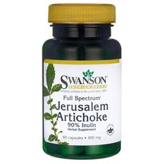 Єрусалимський артишок, Full Spectrum Jerusalem Artichoke, Swanson, 400 мг, 60 капсул