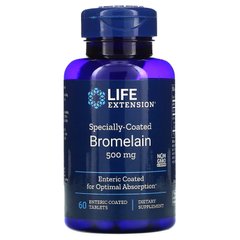 Бромелаин в специальной оболочке, Specially Coated Bromelain, Life Extension, 500 мг, 60 таблеток купить в Киеве и Украине