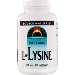 Лізин Source Naturals (L-Lysine) 500 мг 200 капсул