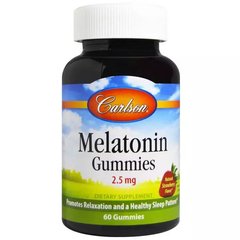 Мелатонин вкус клубники Carlson Labs (Melatonin Gummies) 2,5 мг 60 жевательных конфет купить в Киеве и Украине