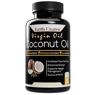 Органическое кокосовое масло Earth`s Creation (Organic Coconut Oil) 1000 мг 90 капсул купить в Киеве и Украине