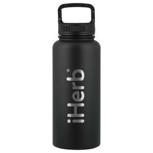 iHerb Goods, iHerb&reg; Bohtal Insulated Sports Bottle, Black, 32 oz (960 ml)