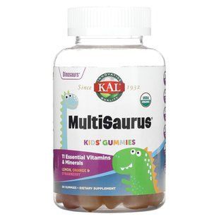 Multivitamins for children lemon orange and strawberry KAL (Kids Multisaurus Gummies) 60 chewable candies