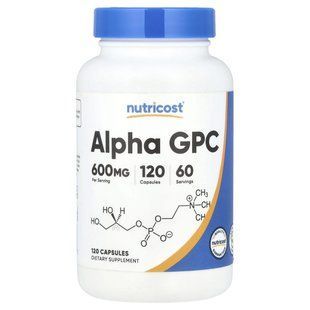 Альфа-ГФХ Nutricost (Alpha GPC) 600 мг 60 капсул купить в Киеве и Украине