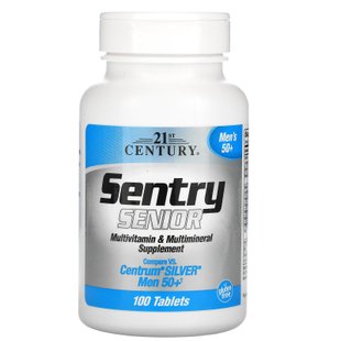 Мультивитамины для мужчин старше 50 лет 21st Century (Sentry Senior Multivitamin & Multimineral Supplement Men 50+) 100 таблеток купить в Киеве и Украине