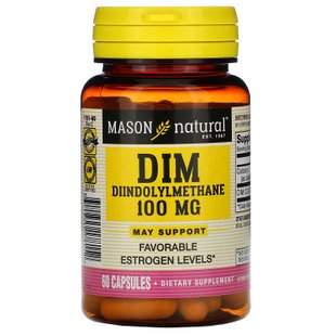 Дииндолилметан (DIM), Mason Natural, 100 мг, 60 капсул купить в Киеве и Украине