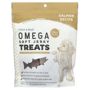 Chew + Heal, Omega Soft Jerky Treats, For Dogs, Salmon, 5 oz (142 g) купить в Киеве и Украине
