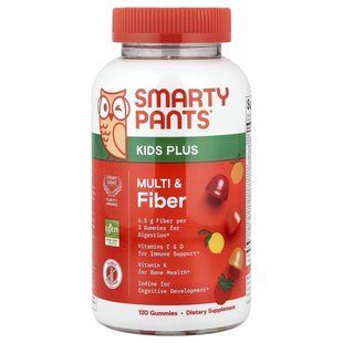 SmartyPants, Kids Plus, Multi & Fiber, Strawberry, Orange and Lemon, 120 Gummies купить в Киеве и Украине