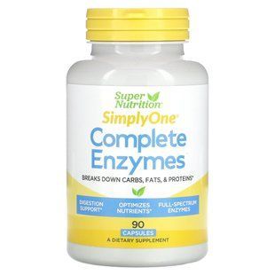 Super Nutrition, Simply One, повний комплекс ферментів, 90 капсул