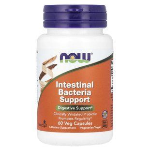 NOW Foods, підтримка кишкових бактерій, 60 вегетаріанських капсул