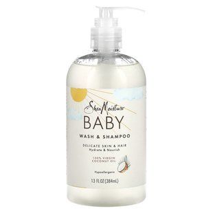 SheaMoisture, Baby wash and shampoo with 100% virgin coconut oil with sweet pea and murumuru, 13 fl oz (384 ml)
