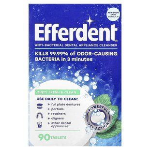 Efferdent, Антибактериальное средство для очищения зубных протезов, Fresh & Clean, 90 таблеток купить в Киеве и Украине