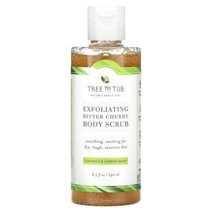 Tree To Tub, Exfoliating Bitter Cherry Body Scrub, Coconut & Lemongrass , 8.5 fl oz (250 ml) купить в Киеве и Украине