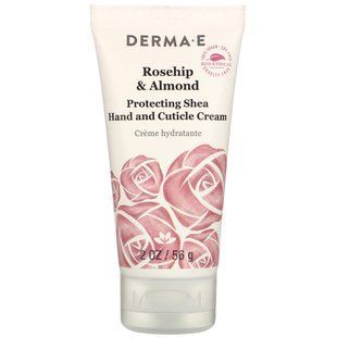 Захисний крем для рук і кутикули ши, шипшина і мигдаль, Protective Shea Hand and Cuticle Cream, Rosehip & Almond, Derma E, 56 г
