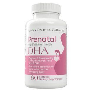 Пренатальные мультивитамины с ДГК Earth`s Creation (Prenatal Plus DHA) 60 капсул купить в Киеве и Украине