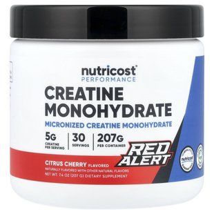 Nutricost, Performance, моногидрат креатина, Red Alert, цитрус и вишня, 207 г (7,4 унции) купить в Киеве и Украине