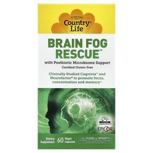 Country Life Brain Fog Rescue 60 Vegan Capsules