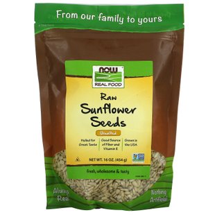 Семена подсолнечника сырые Now Foods (Sunflower Seeds Real Food) 454 г купить в Киеве и Украине