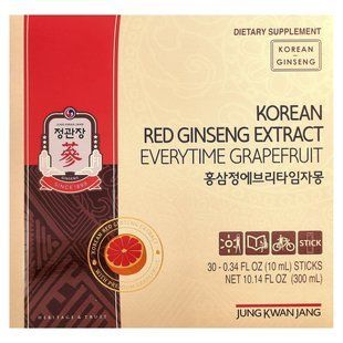 JungKwanJang, Korean Red Ginseng Extract, Everytime, Grapefruit, 30 Sticks, 0.34 fl oz (10 ml) Each