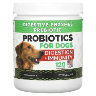 StrellaLab, Probiotics, Digestion + Immunity, For Dogs, 120 Soft Chews, 10 oz (288 g) купить в Киеве и Украине